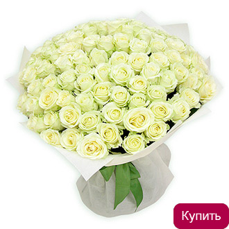 Букет 101 белая роза