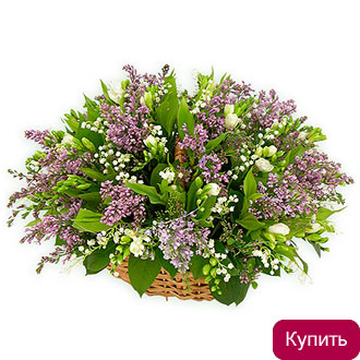 Цветочная корзина с фрезиями