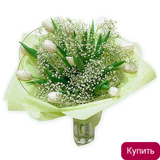 Новогодний букет с гипсофилой