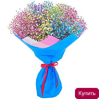 Заказать букет «Конфетти» Букет разноцветная гипсофила