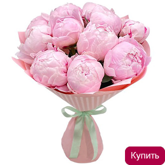 Букет из розовых пионов