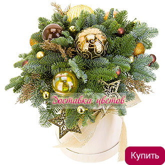 Новогодняя композиция в коробке
