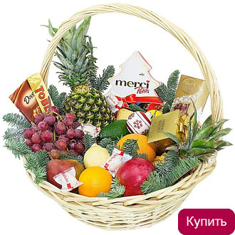 Новогодняя фруктовая корзина